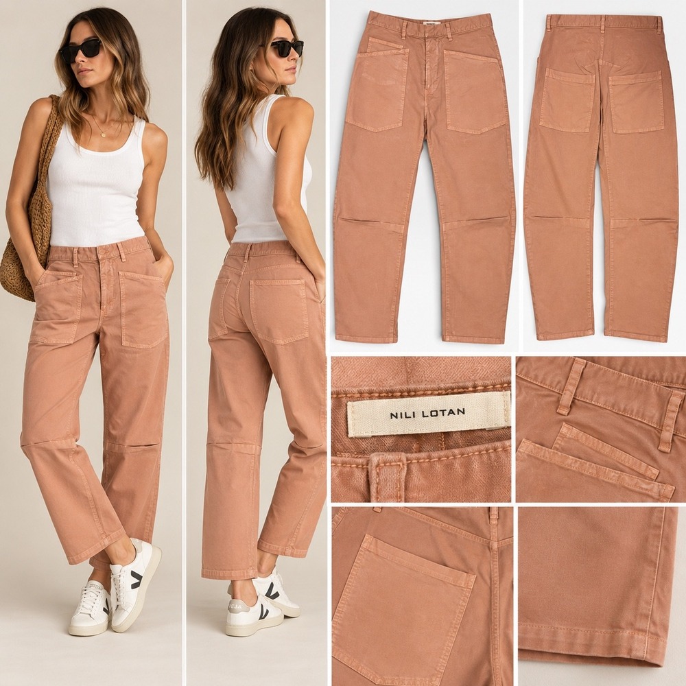 Nili Lotan Shon Pant | Vintage Pink | Barrel Leg | Size 2